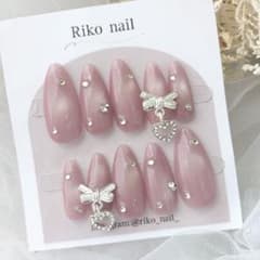 390♡ネイルチップ マグネット ガーリー ワンホン 韓国 ちゅるん 量産