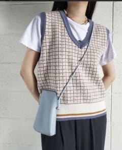 me+em selectナチュラルチェック柄ジャガードニットベストのサムネイル
