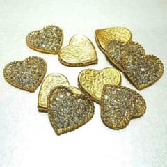 SWAROVSKI入り キラキラ ハートパーツ 10個セットのサムネイル