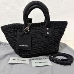 ✨超美品✨BALENCIAGA　ビストロXS　2wayカゴバッグ　デニム　黒 ✨超美品✨BALENCIAGA ビストロXS 2wayカゴバッグ デニム 黒 | Mercari