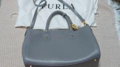 FURLA グレー レザートートバッグ 保存袋付きのサムネイル
