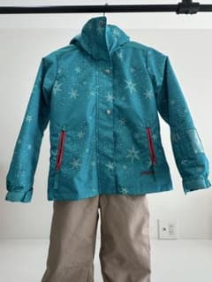 子ども用スキーウェア ターコイズ 雪の結晶のサムネイル