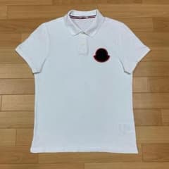 美品〕モンクレール デカワッペン S ポロシャツ ホワイト国内正規品