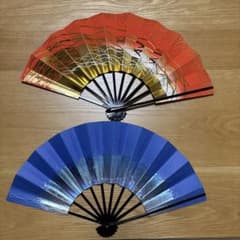 舞扇子 2本セット 日本舞踊 踊り扇子 舞台用 お稽古（箱付き）のサムネイル