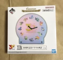 이치 반 쿠지 Pokemon A 상 30 주년 기념 아크릴 시계 신품 미개봉