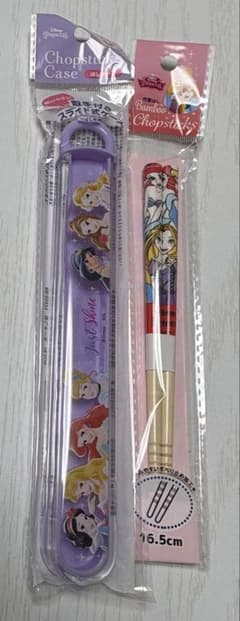 디즈니 프린세스 젓가락 & 젓가락 상자 세트 16.5cm 슬라이드 식 케이스