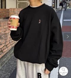チャオパニックティピー ワッフル刺繍ロンT ブラック　おじさんシリーズのサムネイル