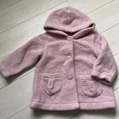UNIQLOフリース フード付きコート 100cm ピンクのサムネイル