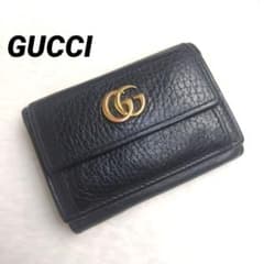 ✨美品✨GUCCI　GGマーモント 三つ折財布 シボ革 黒　23277・2184 ✨美品✨GUCCI GGマーモント 三つ折財布 シボ革 黒 23277・2184 - メルカリ