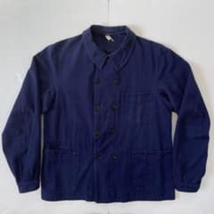 40s 50s フレンチワーク メティス ダブルブレストジャケット フランス 40s 50s フレンチワーク メティス ダブルブレストジャケット フランス