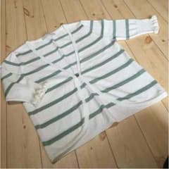 み〜こ様専用★日本製☆美品☆ボーダー半袖カーディガンのサムネイル