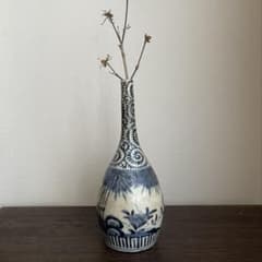 古伊万里】手書き 藍染め瓶 徳利 花瓶 古美術 時代物 工芸品 - メルカリ