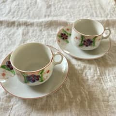 ミニカップ＆ソーサー 2客セット 花柄のサムネイル