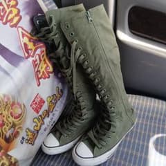 Converse オリーブ ロングブーツ　23センチ　絶版　ロンブー　コンバース Converse オリーブ ロングブーツ 23センチ 絶版 ロンブー コンバース