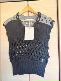 leinwände Mix Yarn Crochet Top / Black - メルカリ
