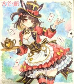 一点物 手描きイラスト 大色紙 オリジナル 水彩画 アナログ 原画