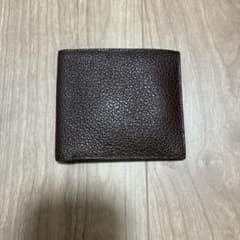 メンズ 二つ折り財布 ダークブラウン レザーのサムネイル