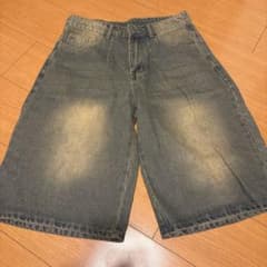 デニム ハーフパンツ ショートパンツ ウォッシュ加工のサムネイル