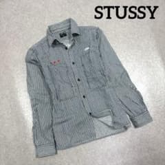 STUSSY ステューシー ヒッコリーストライプ カバーオール ワークシャツ