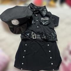 ポリス コスプレ 衣装 帽子付き ブラックのサムネイル