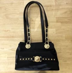 VERSACE ヴェルサーチ トートバッグ ゴールド金具 ブラック イタリア製