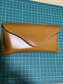 最高峰◆定価2.9万 ブリットハウス コードバン 本革 メガネケース キャメルのサムネイル