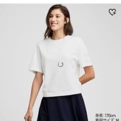 クロップドクールネックT 　白Mのサムネイル