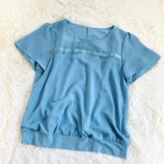 Reflect リフェクト サテンライン シフォンブラウス L