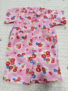 朝顔ピンクのベビー甚平 サイズ95のサムネイル