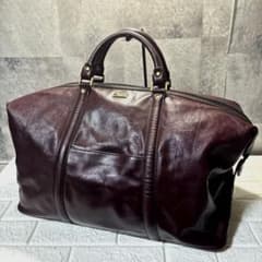 ゴールドファイル ボストンバッグ ボルドー ワイン 朱色 大容量 - メルカリ