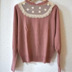 【Fi.n.t】デコルテシースルー長袖ニット