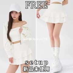 다리치 시그니처 DR 벨루어 베어 탑 & 푸디 & 미니 스커트 WHT