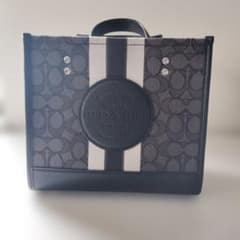 coachレザー ビジネスバッグ 黒 ストライプデザイン COACH レザー バッグ ストライプデザイン - メルカリ