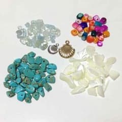 Miyu様専用 ターコイズ、カラフルシェル、アクアマリンさざれのサムネイル