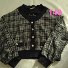 中古 メゾピアノジュニア チェック柄 長袖カットソー S (140) - メルカリ