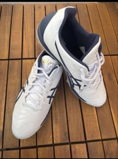 限界値下げ！【野球用ポイントスパイク29.5】ASICS ホワイト ネイビーのサムネイル