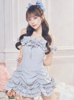 む*中様 リアムール オフショルはしごリボンワンピ ブルー む*中様 リアムール オフショルはしごリボンワンピ ブルー - メルカリ
