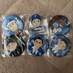 北海道日本ハムファイターズ ガチャ 缶バッジ アクリルバッジ 6選手 6