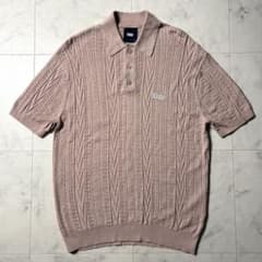KITH ケーブル編み ニットポロシャツ 半袖 ロゴ刺繍 S ピンク KITH ケーブル編み ニットポロシャツ 半袖 ロゴ刺繍 S ピンク - メルカリ