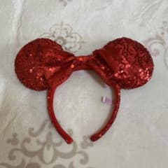 ディズニーカチューシャ ミニー スパンコール レッドのサムネイル