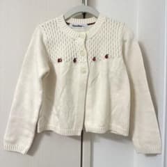 未使用に近い】familiarファミリア ニットカーディガンファミちゃん100