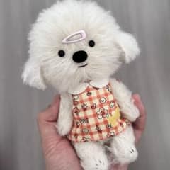 ヘアピンが似合うワンワン 犬 アーティストベア ぬいぐるみ 海外作家様 ヘアピンが似合うワンワン 犬 アーティストベア ぬいぐるみ 海外作家様