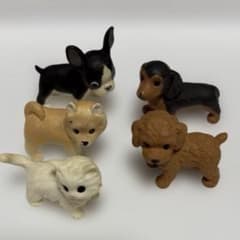 犬と猫のミニチュアフィギュア 5体セット