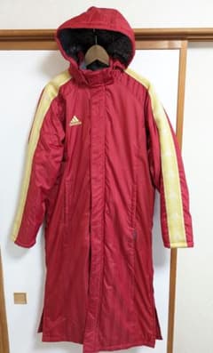 adidas　アディダス　ナイロンジャケット　裏側ボア　ベンチコート　オールド