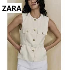저렴한 ZARA 벨트 텍스처 트위드 베스트 M 사이즈