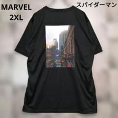 MARVEL Spider-Man Cooling UV Dry Photo T-Shirt Black 2XL