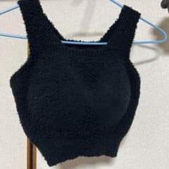 ボア素材 ビスチェ ブラック カップ付きGRL at2181のサムネイル