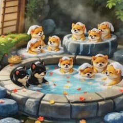 オーダー受付 温泉 柴犬月パネル生地 レア - メルカリ