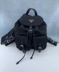 美品 PRADA バックパック リュック ナイロン レザー ブラック by