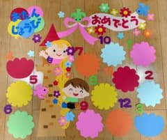 お誕生表　壁面飾り　塔の上からこんにちは!のサムネイル